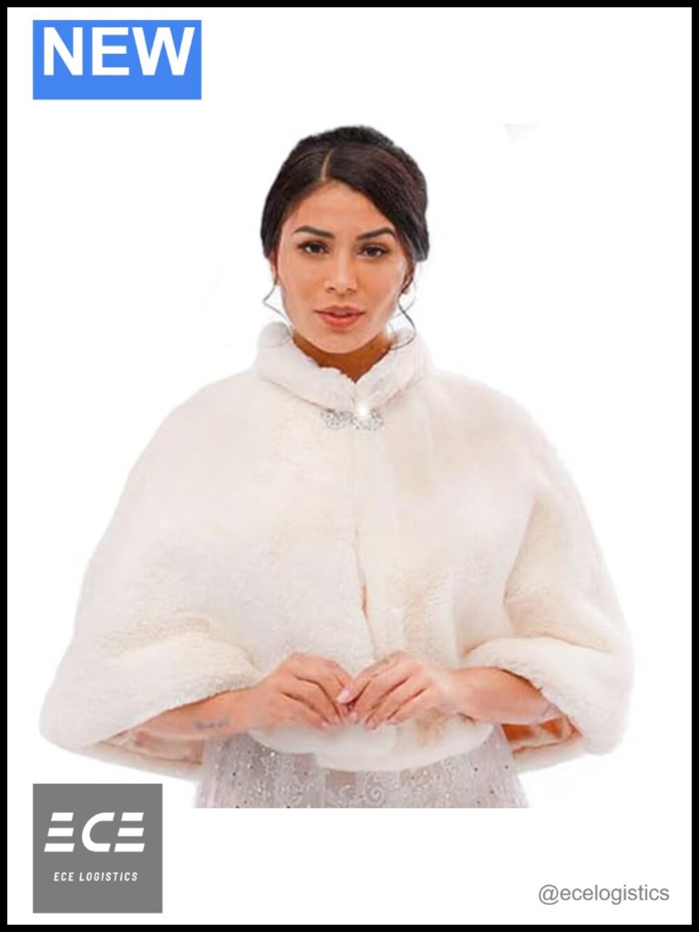 Faux Fur Shawl Wrap Bridal Stole Cape Scarf Wedding Women